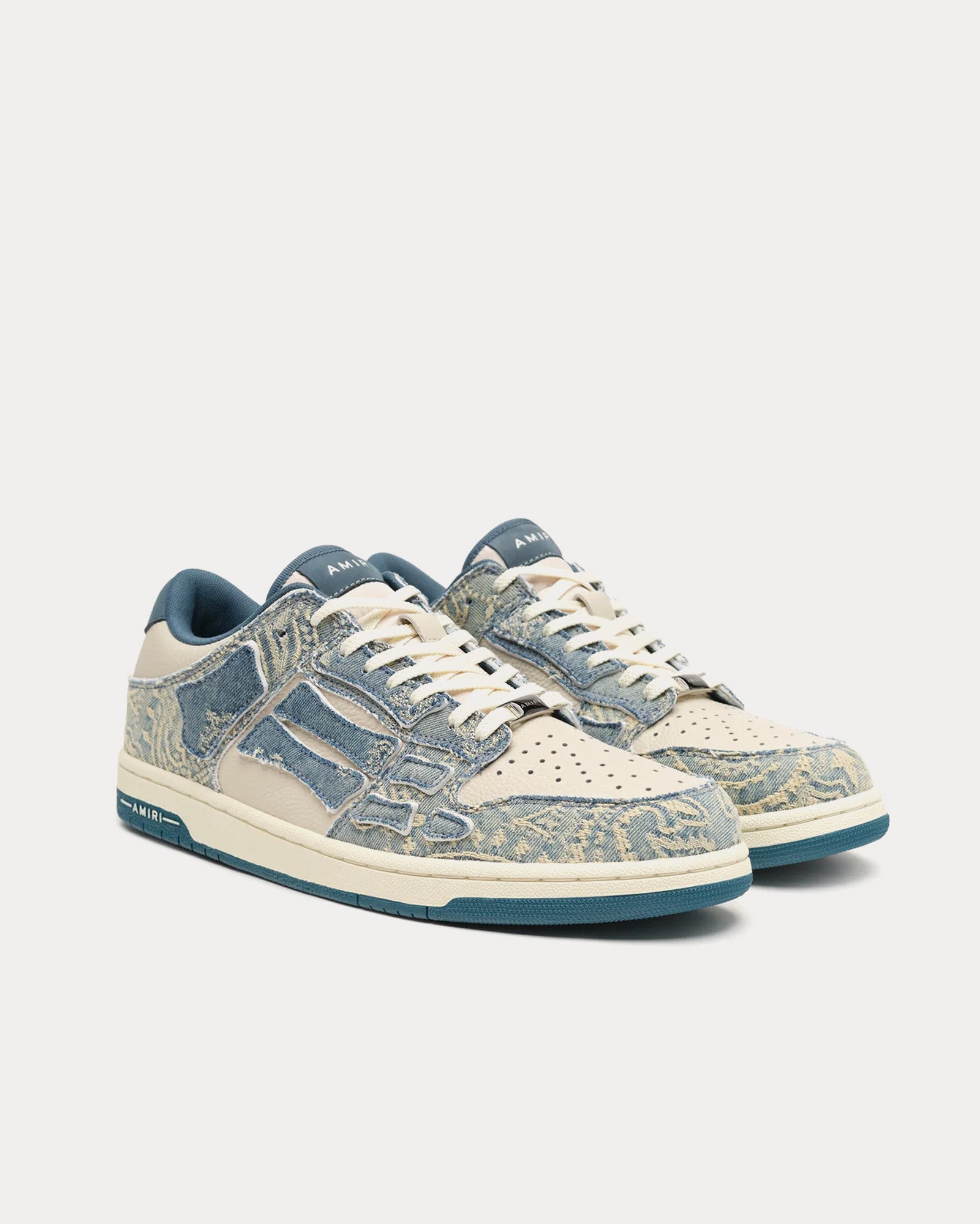 AMIRI Bandana Jacquard Skel-Top Natural / Denim Low Top Sneakers - 2