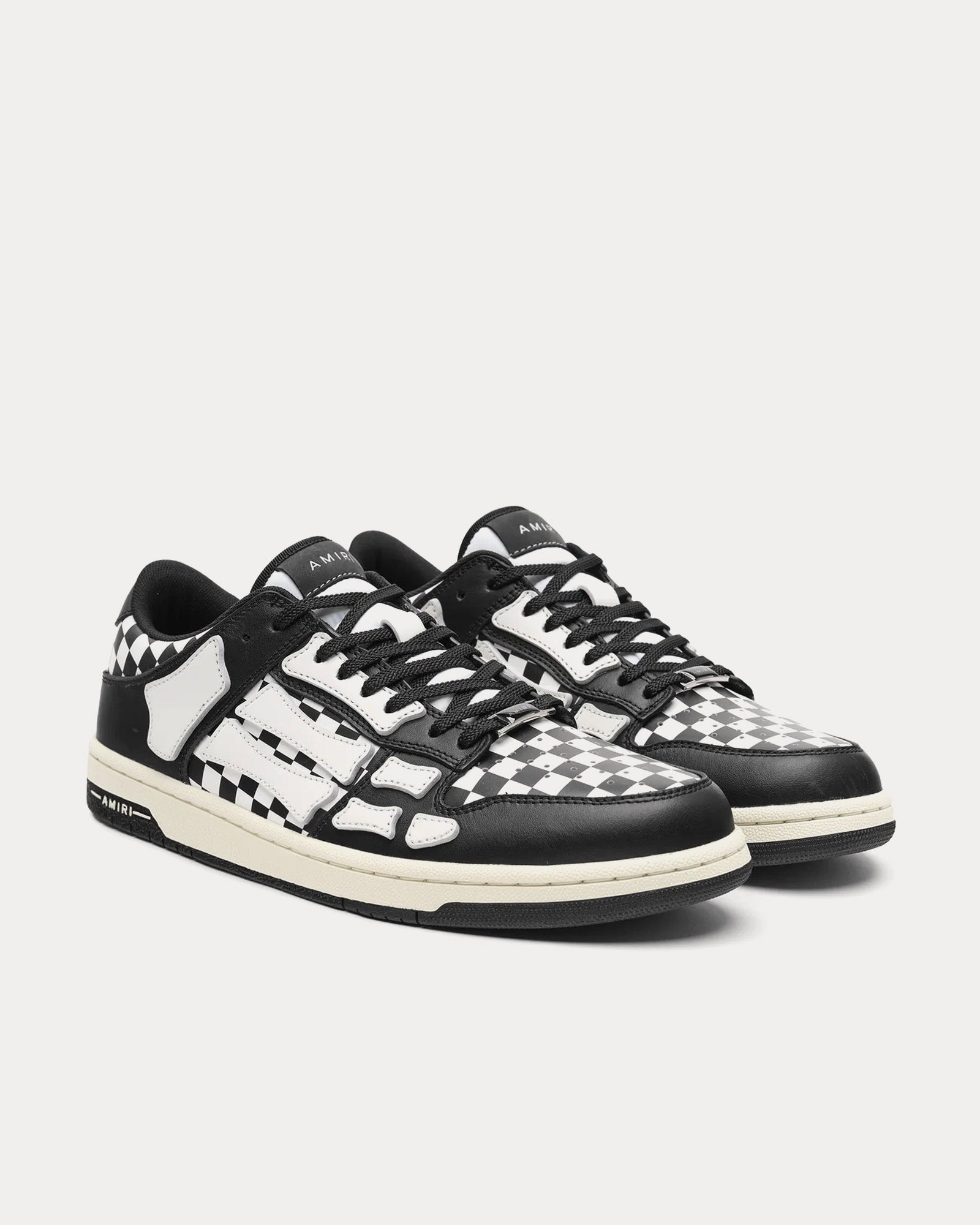 AMIRI Checkered Skel-Top Black / White Low Top Sneakers - 2