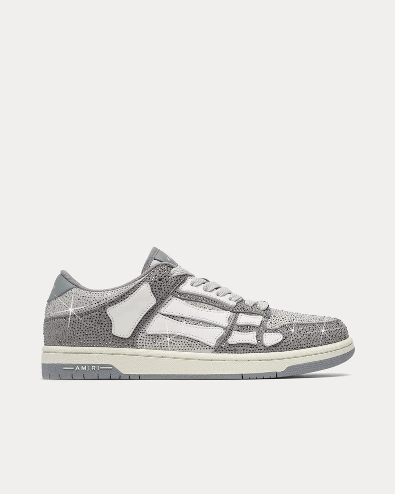 AMIRI Crystal Skel-Top Grey Low Top Sneakers - 1