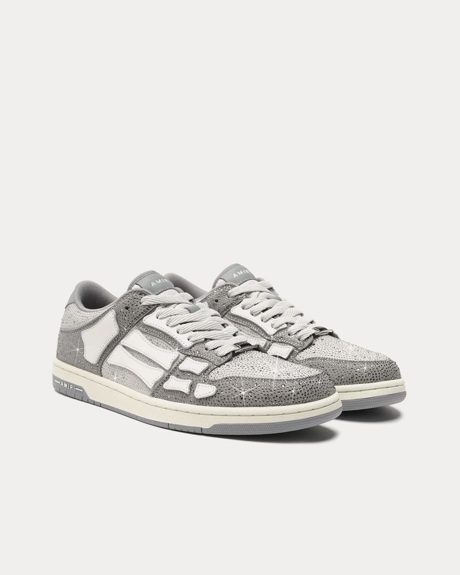 AMIRI Crystal Skel-Top Grey Low Top Sneakers - 2