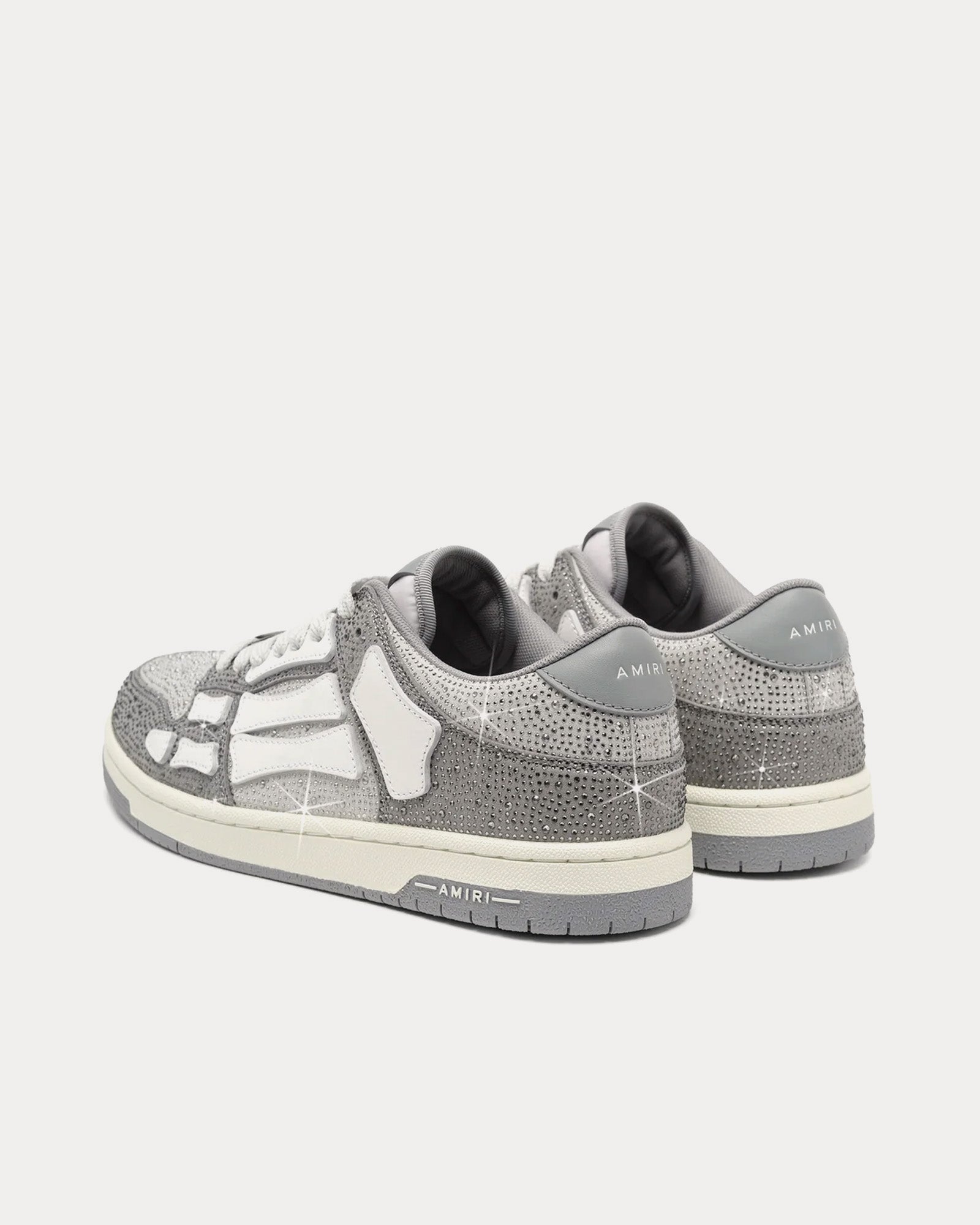 AMIRI Crystal Skel-Top Grey Low Top Sneakers - 3