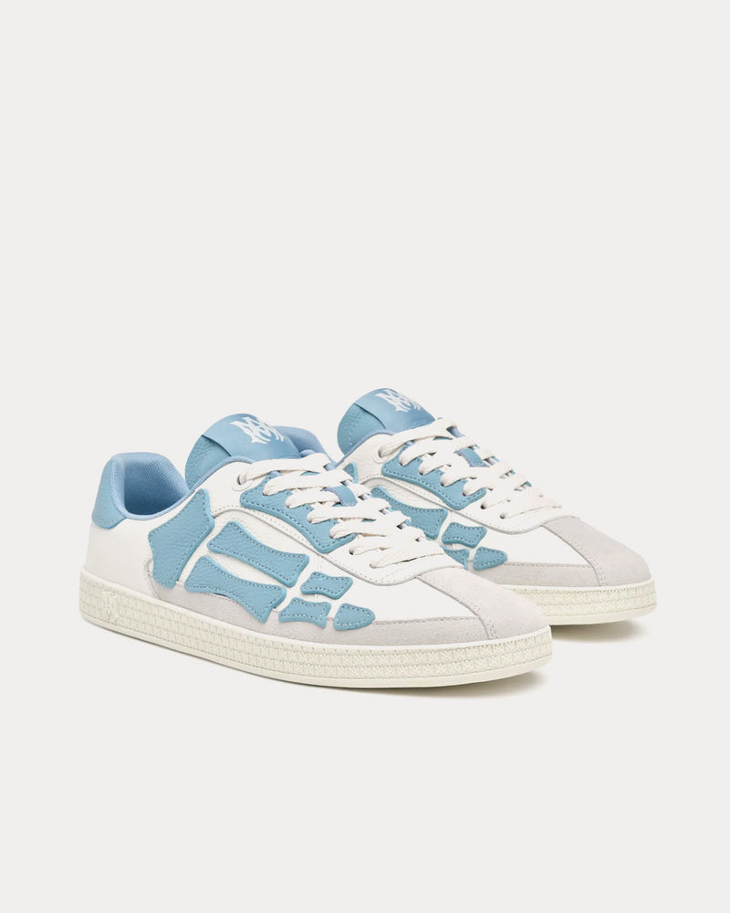 AMIRI Pacific Bones White / Dusty Blue Low Top Sneakers - 2