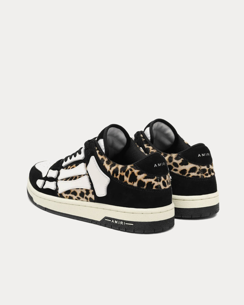 AMIRI Leopard Skel-Top Black Low Top Sneakers - 3