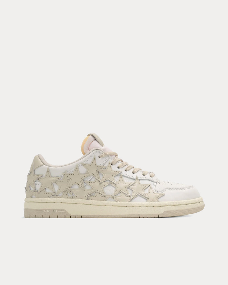 AMIRI Stars Leather Birch / White Low Top Sneakers - 1