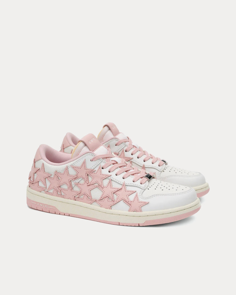 AMIRI Stars Leather Pink / White Low Top Sneakers - 2