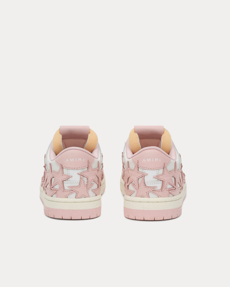 AMIRI Stars Leather Pink / White Low Top Sneakers - 3