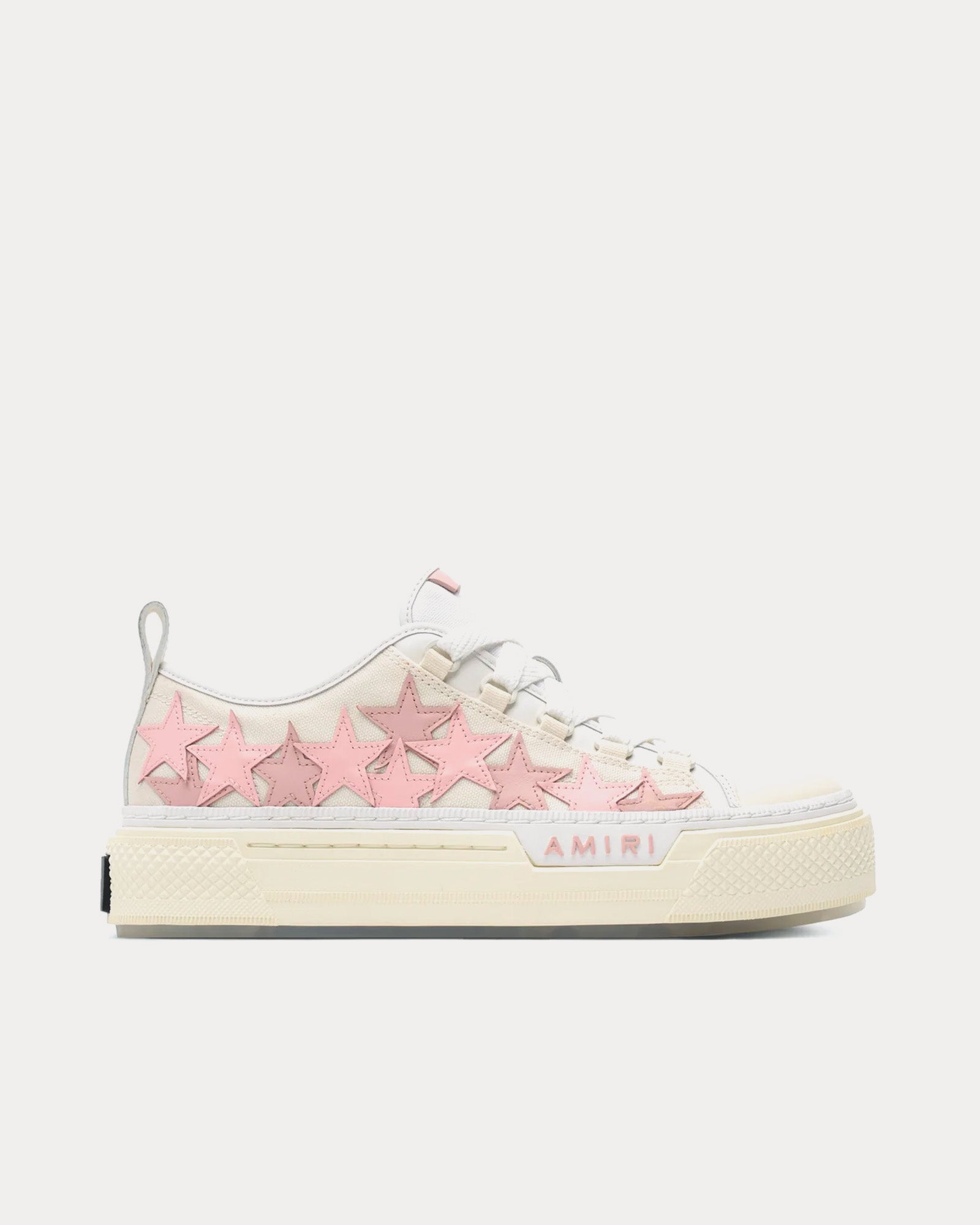 AMIRI Stars Court Off White / Pink Low Top Sneakers - 1