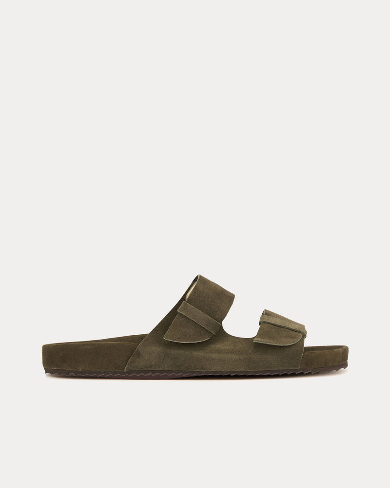 Ancient Greek Sandals Diogenis Suede Olive Sandals - 1