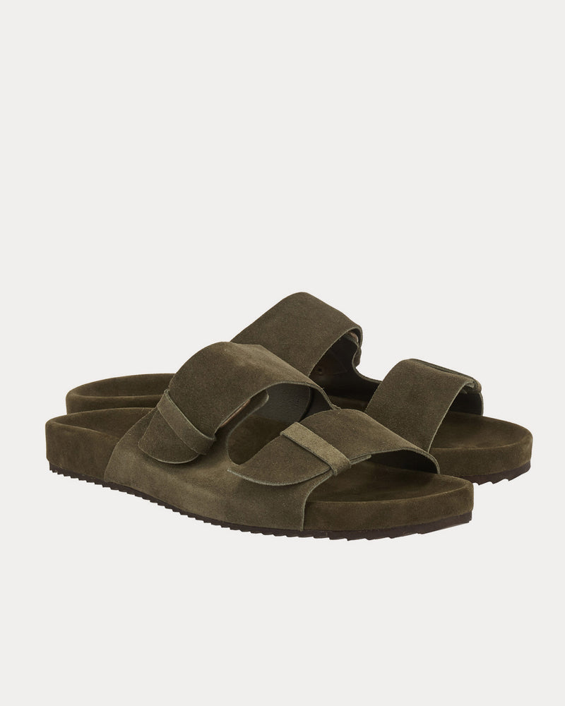 Ancient Greek Sandals Diogenis Suede Olive Sandals - 3