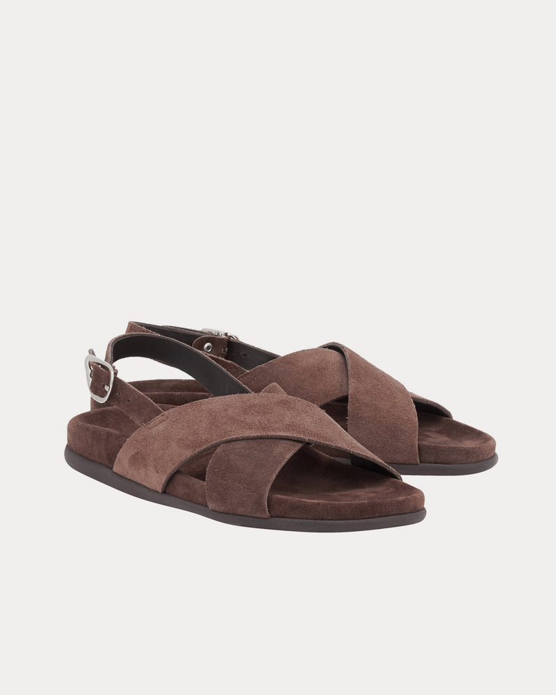 Ancient Greek Sandals Ikesia Suede Dark Brown Sandals - 3