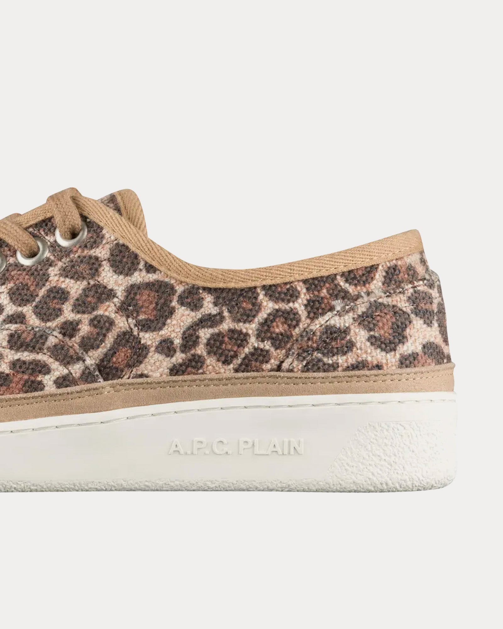 A.P.C. Plain Simple Leopard-Print Beige Low Top Sneakers - 3