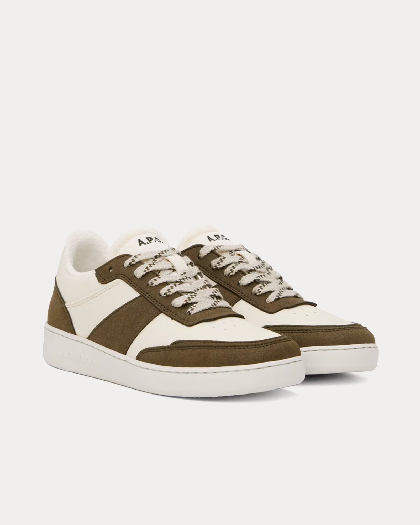 A.P.C. Plain Khaki / Off White Low Top Sneakers - 2