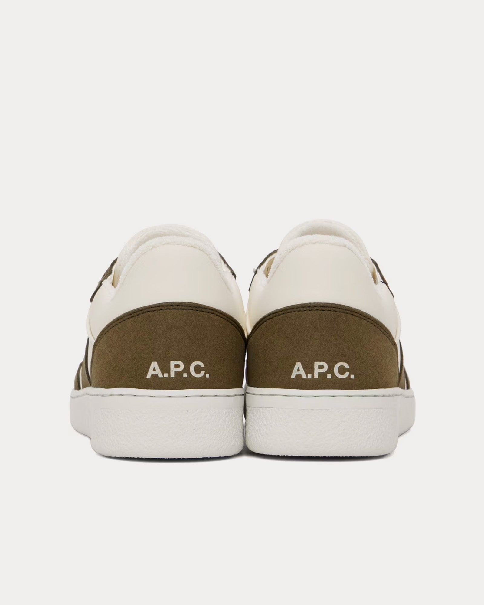 A.P.C. Plain Khaki / Off White Low Top Sneakers - 3