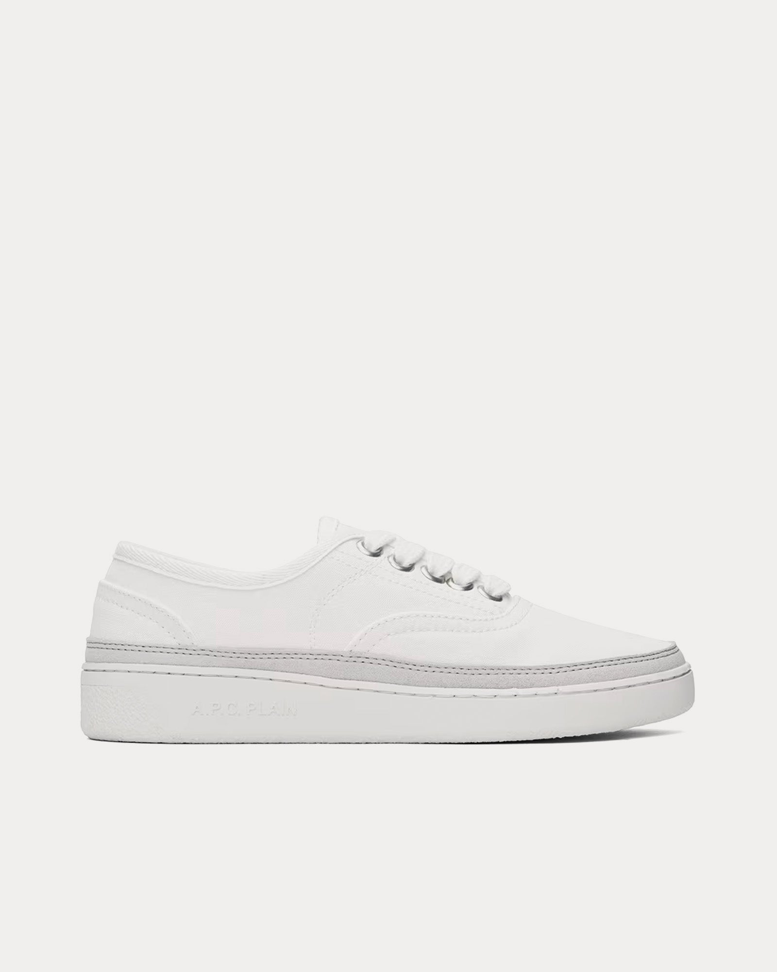 A.P.C. Plain Simple Canvas White Low Top Sneakers - 1