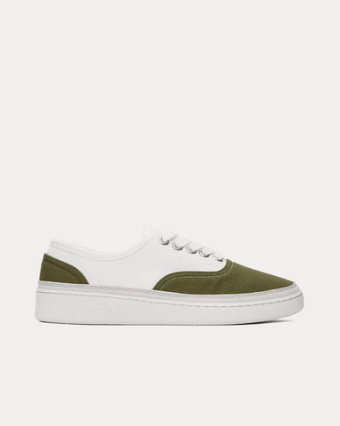 A.P.C. Plain Simple Canvas Khaki / White Low Top Sneakers