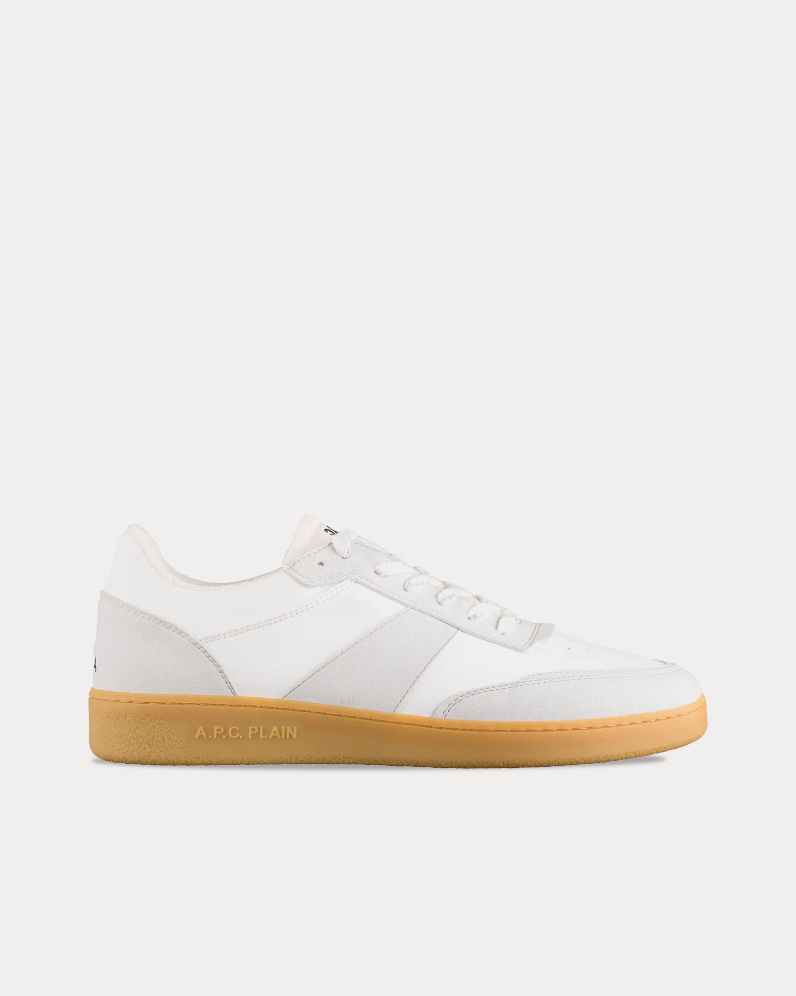 A.P.C. Plain White / Natural Low Top Sneakers - 1