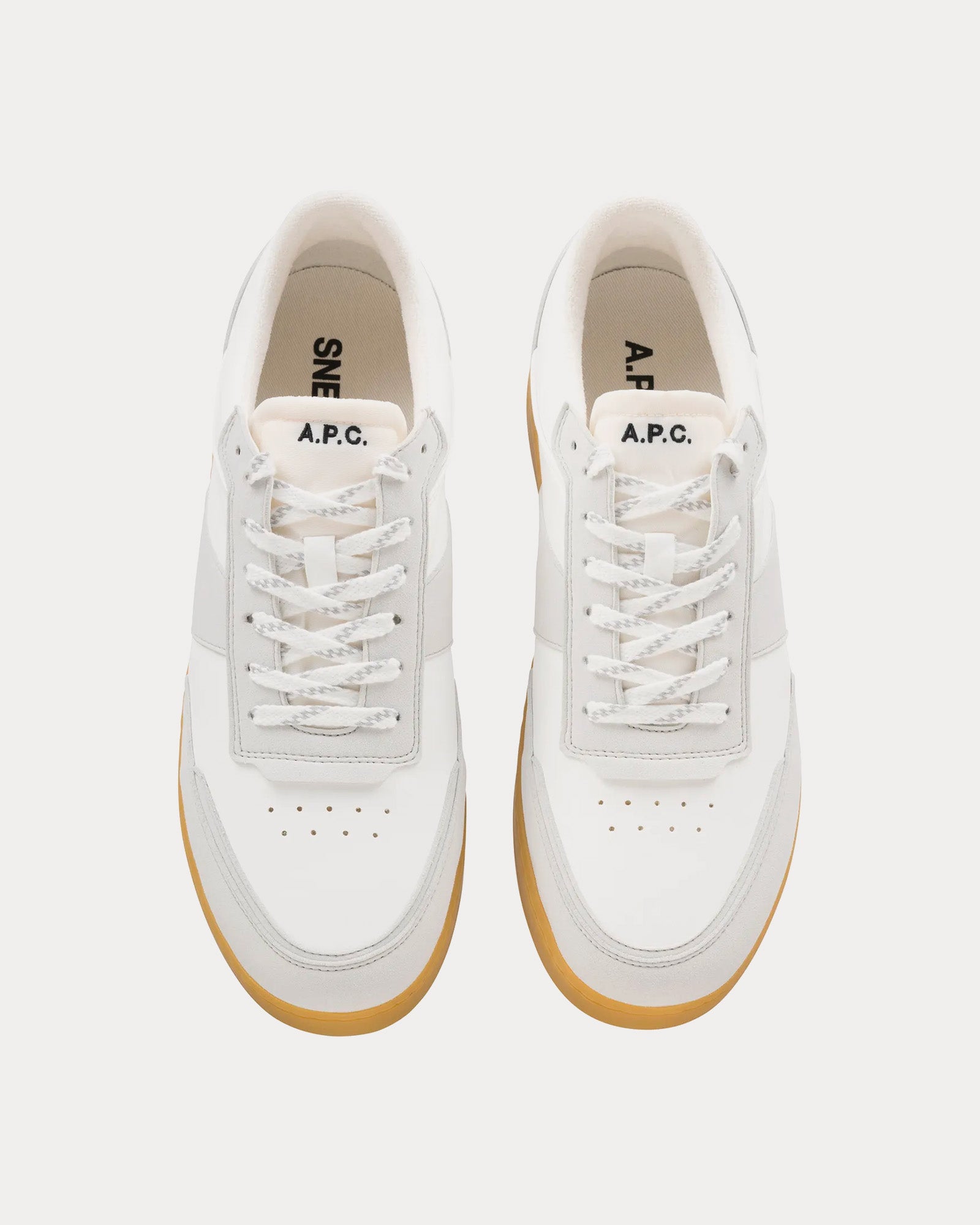 A.P.C. Plain White / Natural Low Top Sneakers - 2