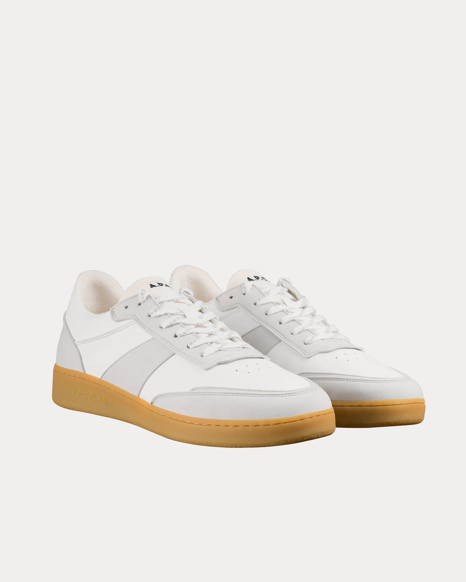 A.P.C. Plain White / Natural Low Top Sneakers - 3