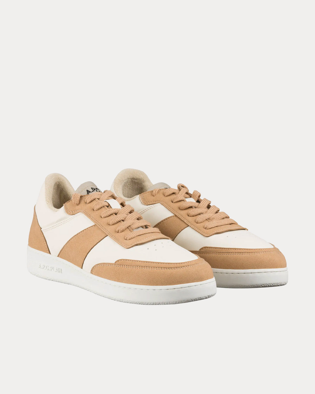 A.P.C. Plain Beige / White Low Top Sneakers - 3