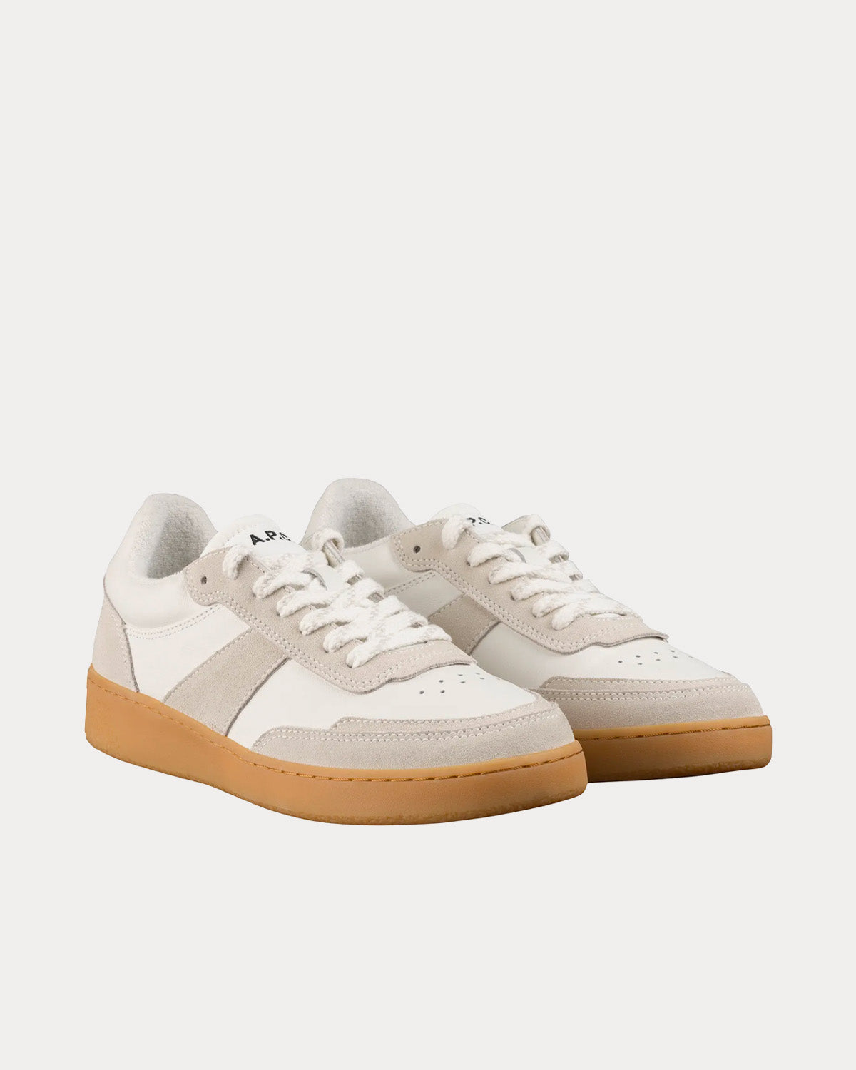 A.P.C. Plain Grey / White Low Top Sneakers - 3