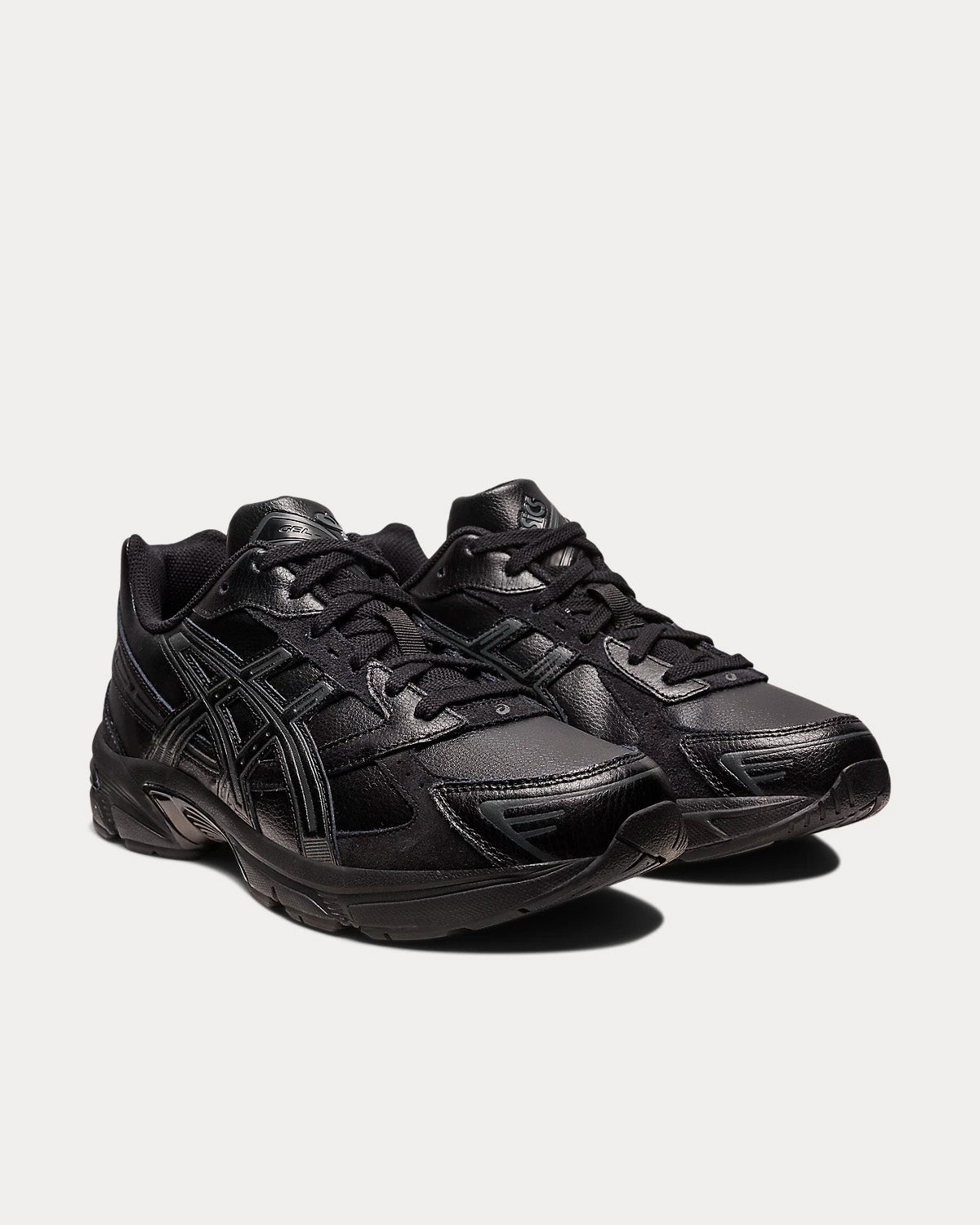 Black leather asics best sale