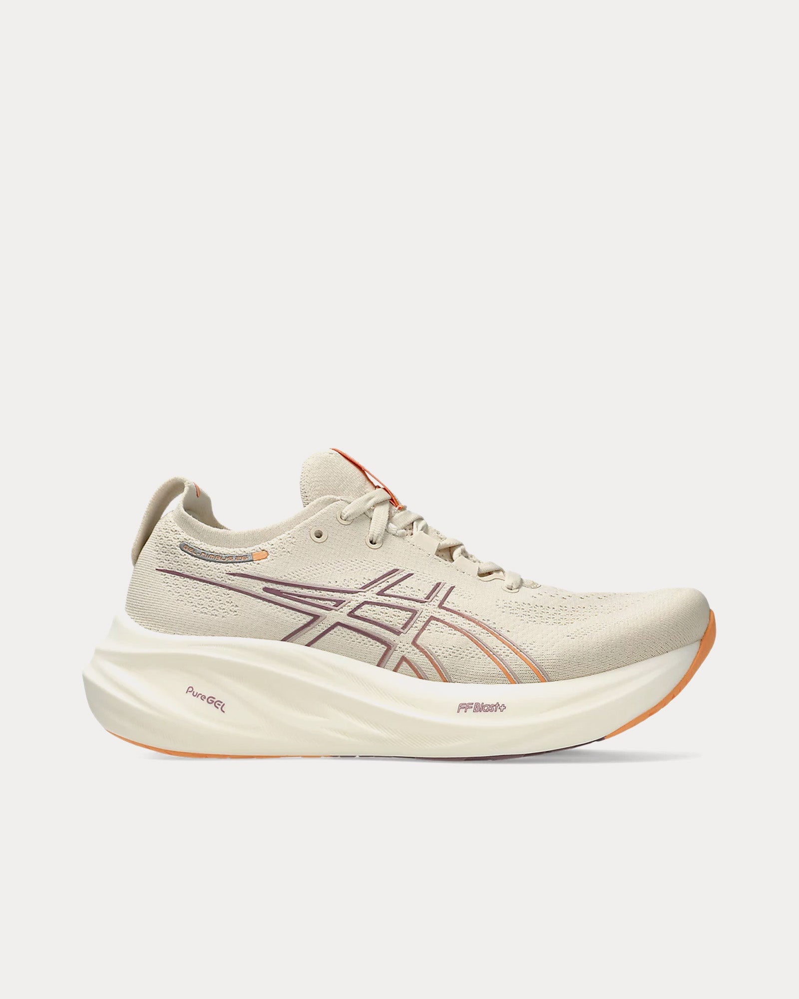 Asics Gel-Nimbus 26 Oatmeal / Faded Orange Running Shoes - 1