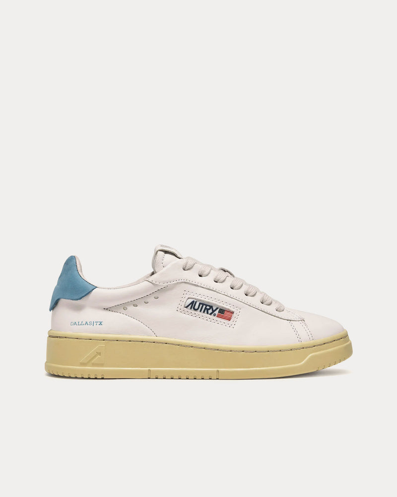 Autry Dallas Goatskin & Nubuck Leather White / Blue Low Top Sneakers - 1