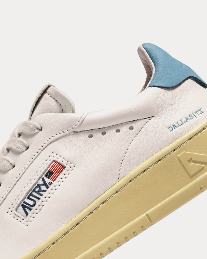 Autry Dallas Goatskin & Nubuck Leather White / Blue Low Top Sneakers - 3