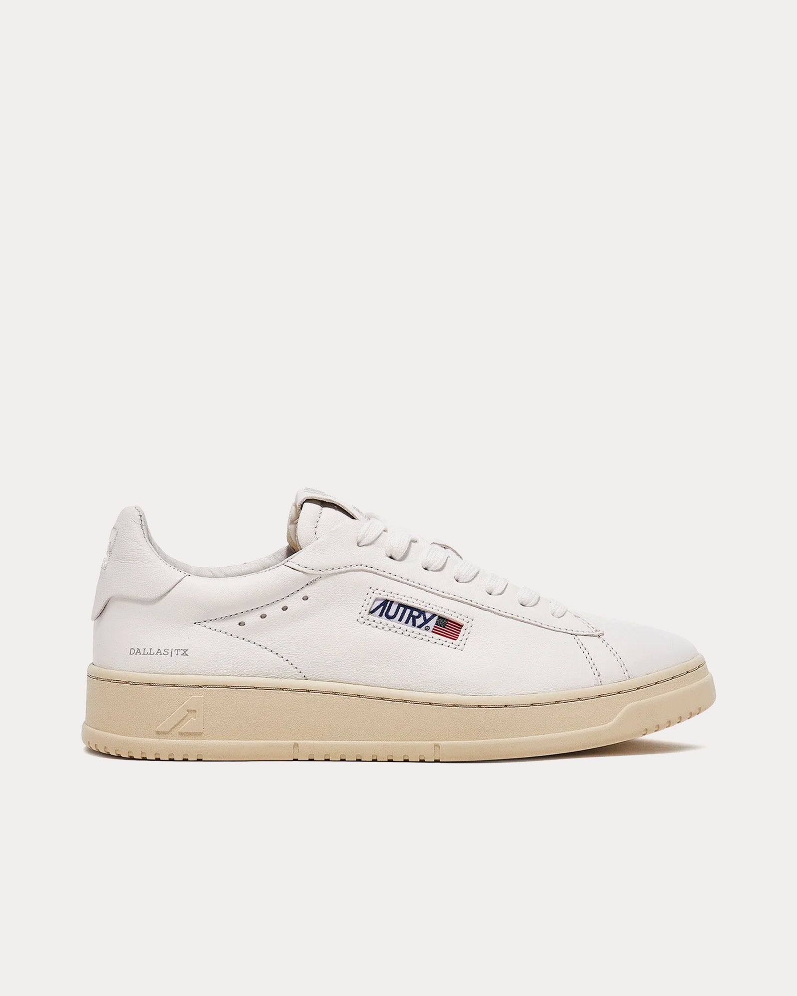 Autry Dallas Goatskin White Low Top Sneakers - 1