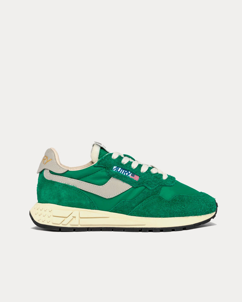 Autry Reelwind Nylon & Suede Green Low Top Sneakers - 1