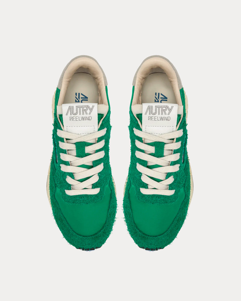 Autry Reelwind Nylon & Suede Green Low Top Sneakers - 2