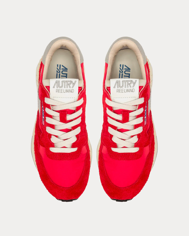 Autry Reelwind Nylon & Suede Red Low Top Sneakers - 2