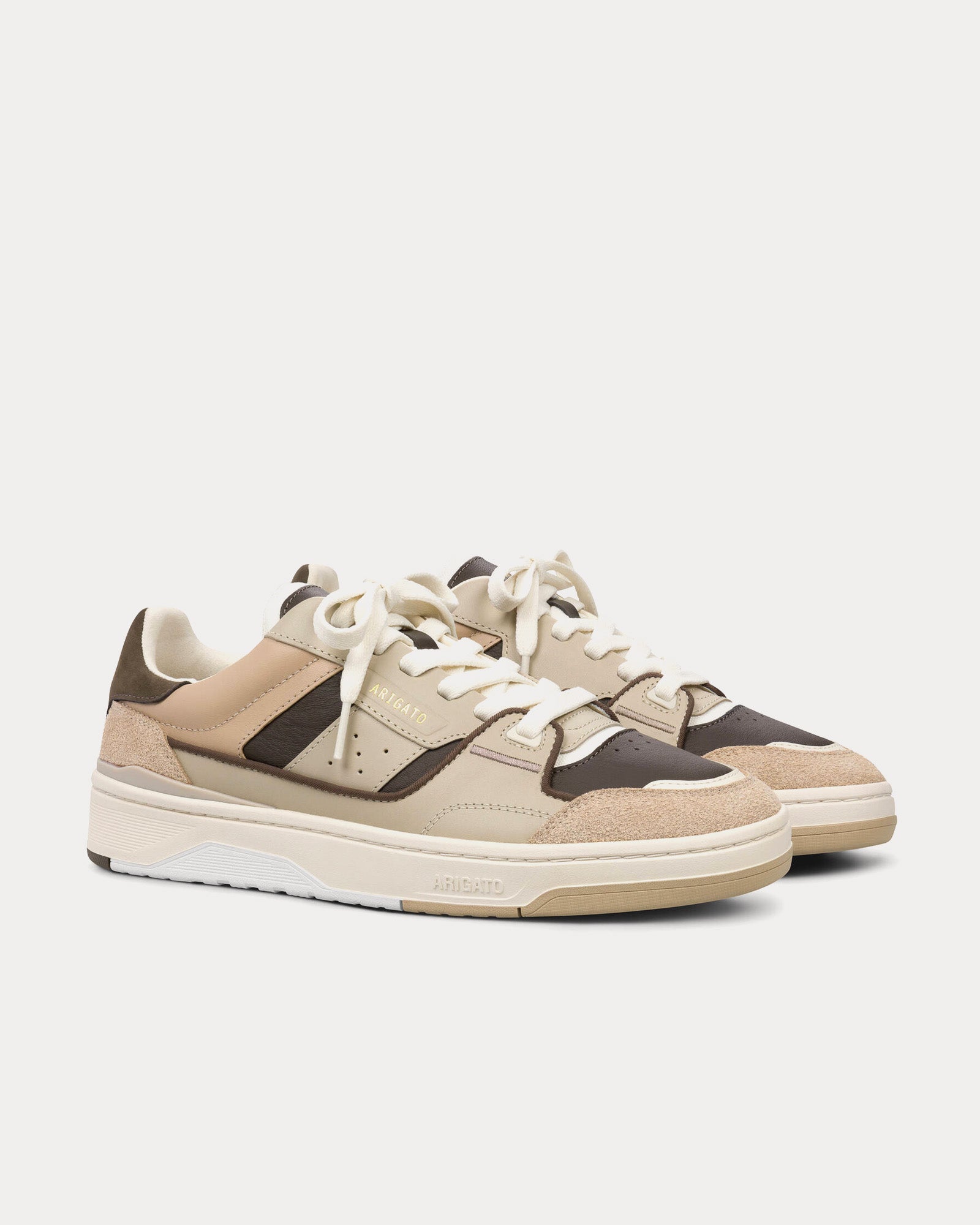 Axel Arigato Clay Leather Beige / Dark Brown Low Top Sneakers - 2