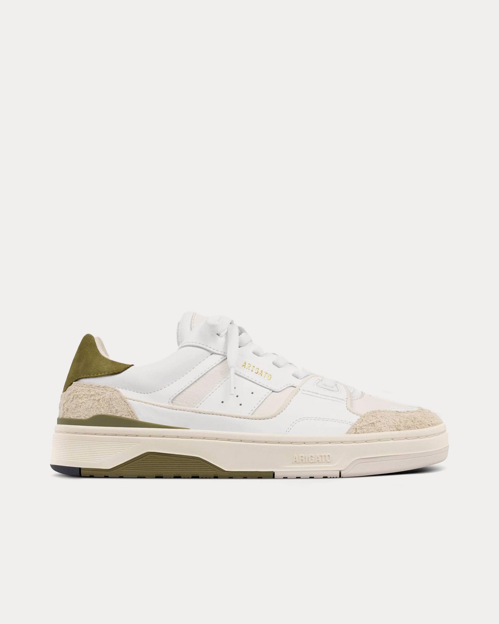 Axel Arigato Clay Leather Off White / Green Low Top Sneakers - 1