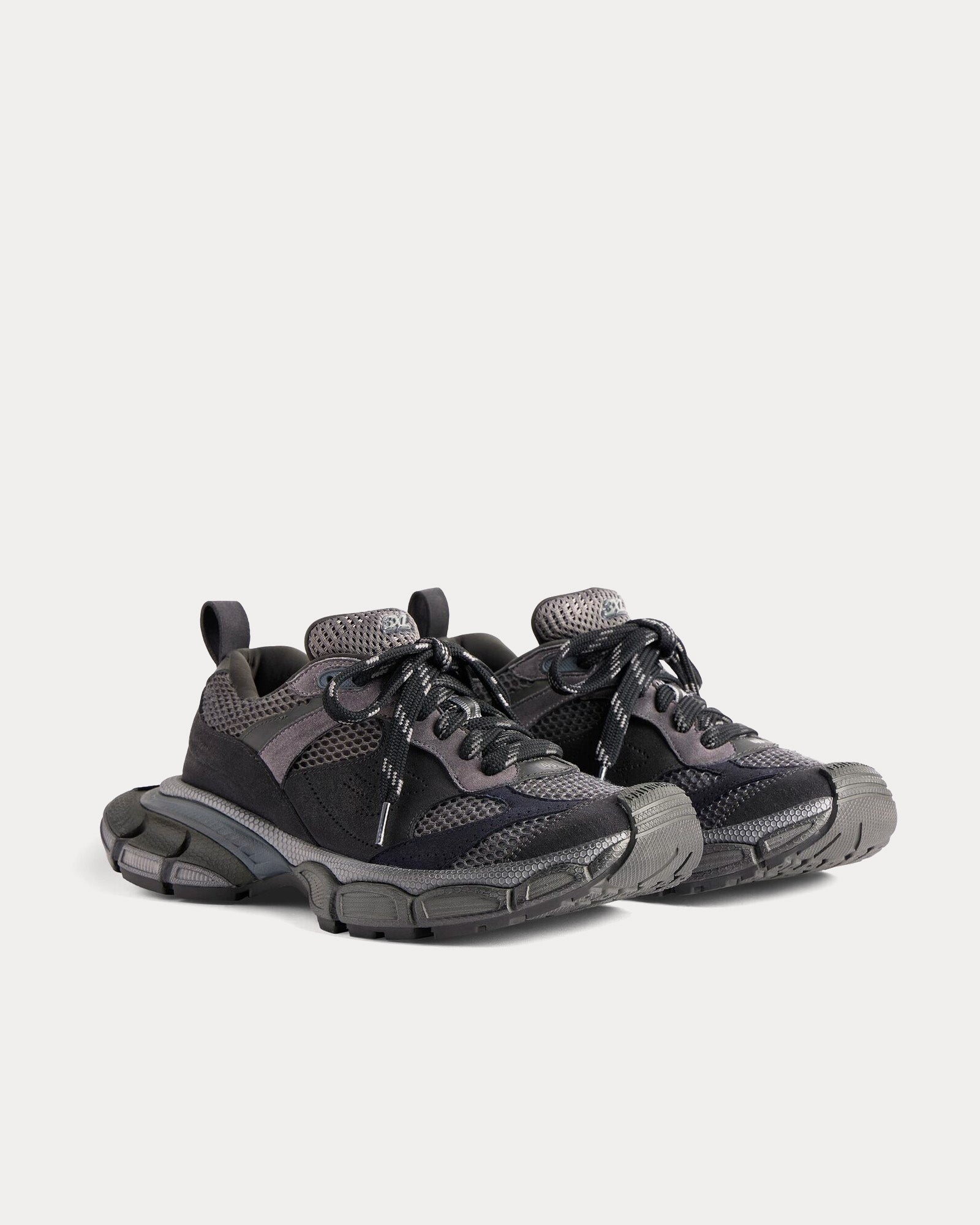 Balenciaga 3XL Mesh & Suede-Like Dark Grey Low Top Sneakers - 3