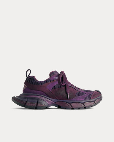 Balenciaga 3XL Mesh & Suede-Like Dark Purple Low Top Sneakers