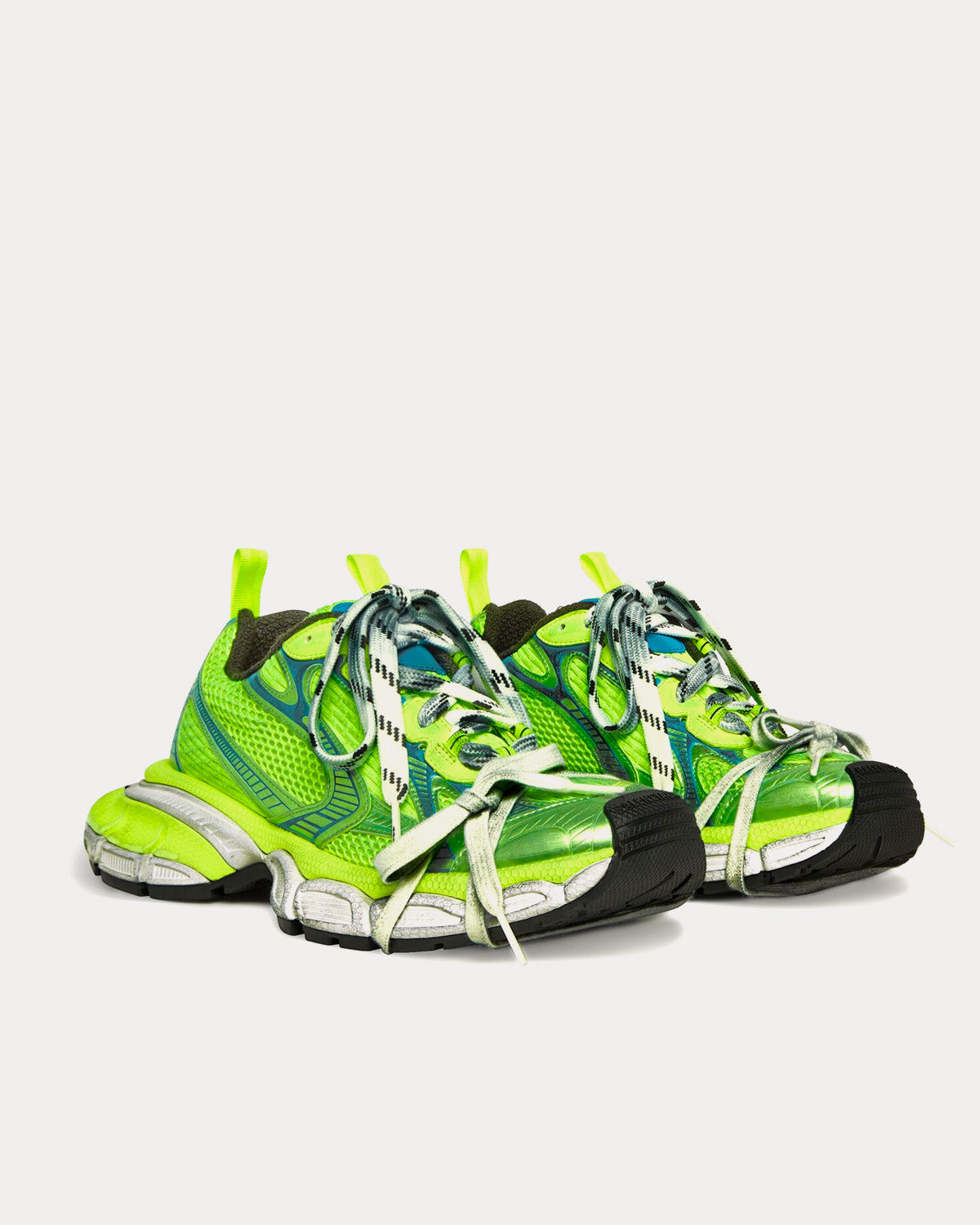 Balenciaga 3XL Mesh & Polyurethane Fluo Yellow Low Top Sneakers - 3