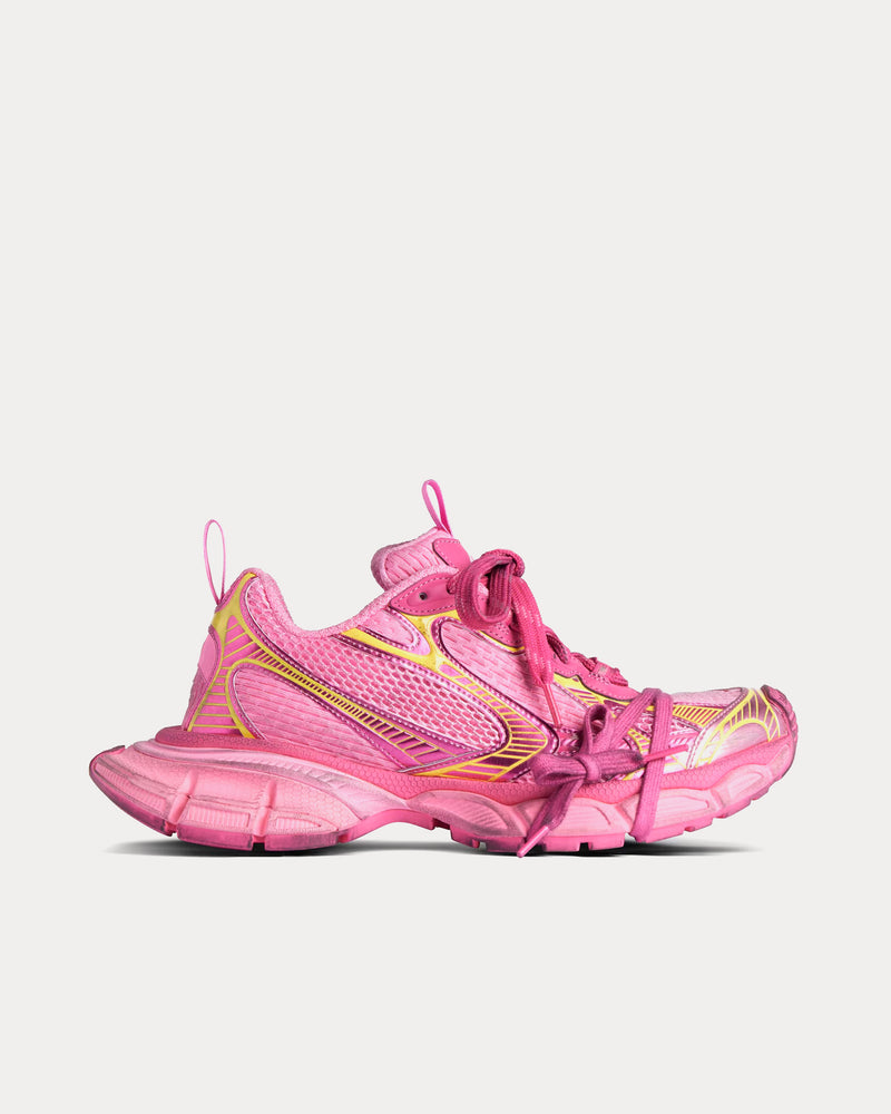 Balenciaga 3XL Mesh & Polyurethane Pink / Yellow Low Top Sneakers - 1