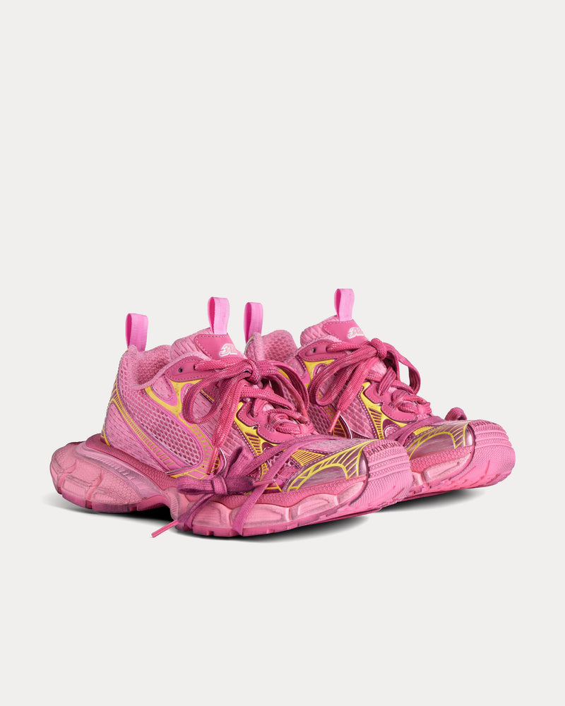 Balenciaga 3XL Mesh & Polyurethane Pink / Yellow Low Top Sneakers - 3