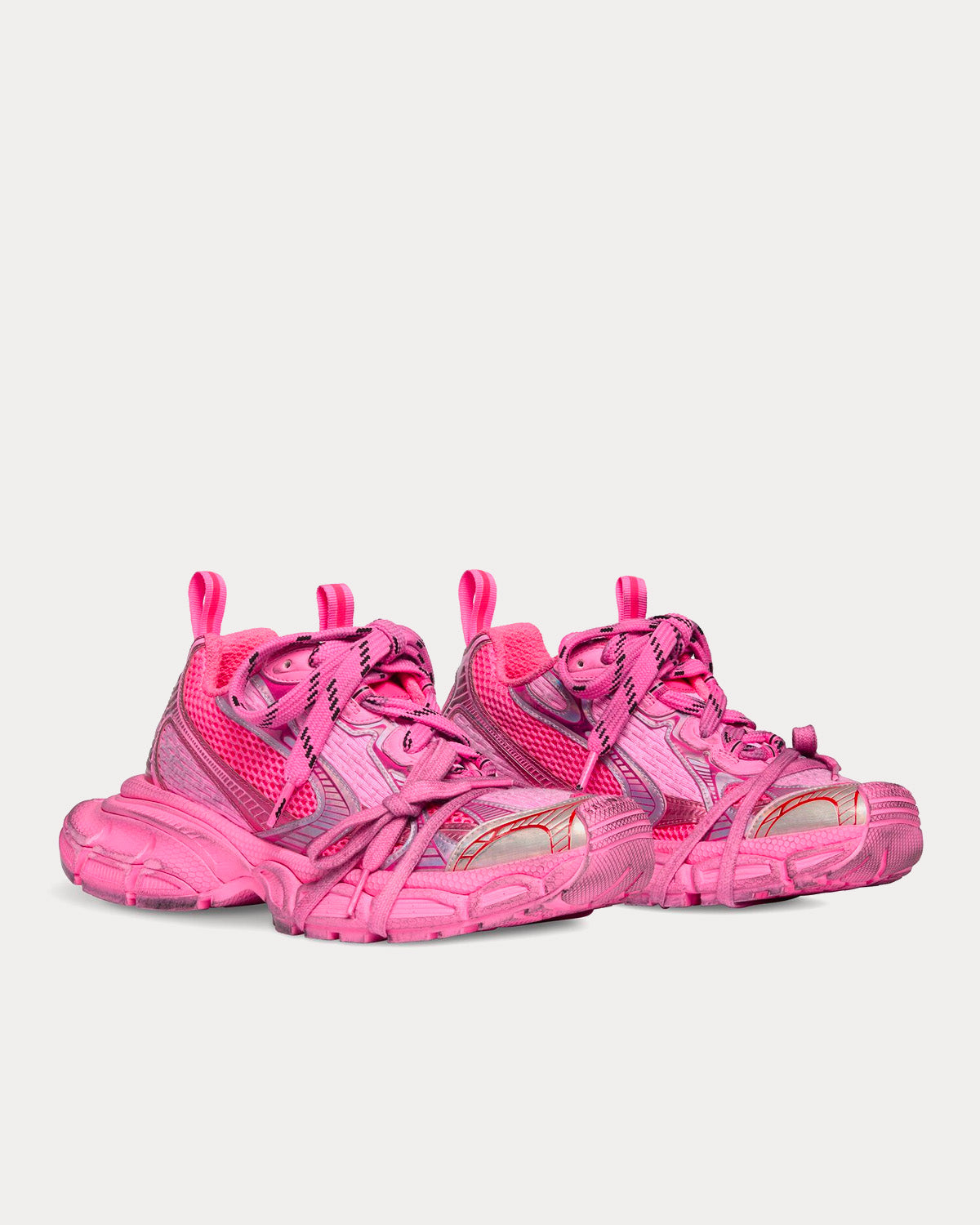 Balenciaga 3XL Mesh & Polyurethane Pink Low Top Sneakers - Sneak 