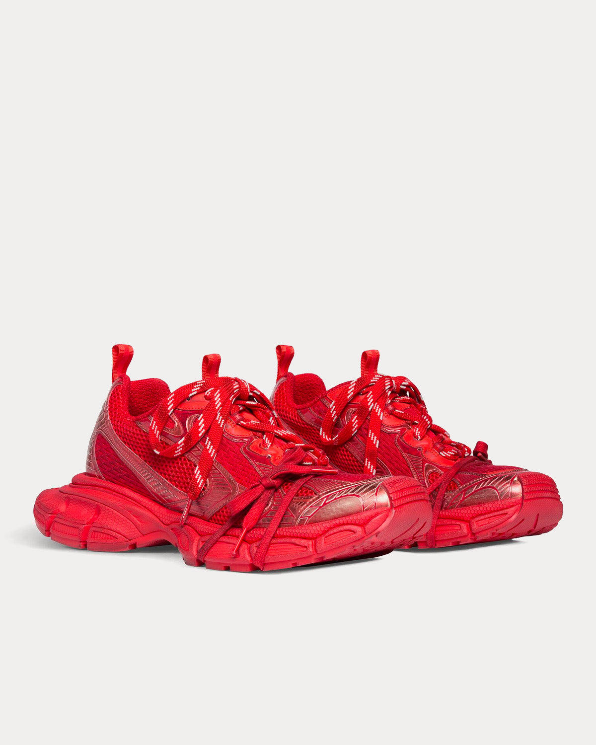 Balenciaga 3XL Mesh Polyurethane Red Low Top Sneakers Sneak in Peace