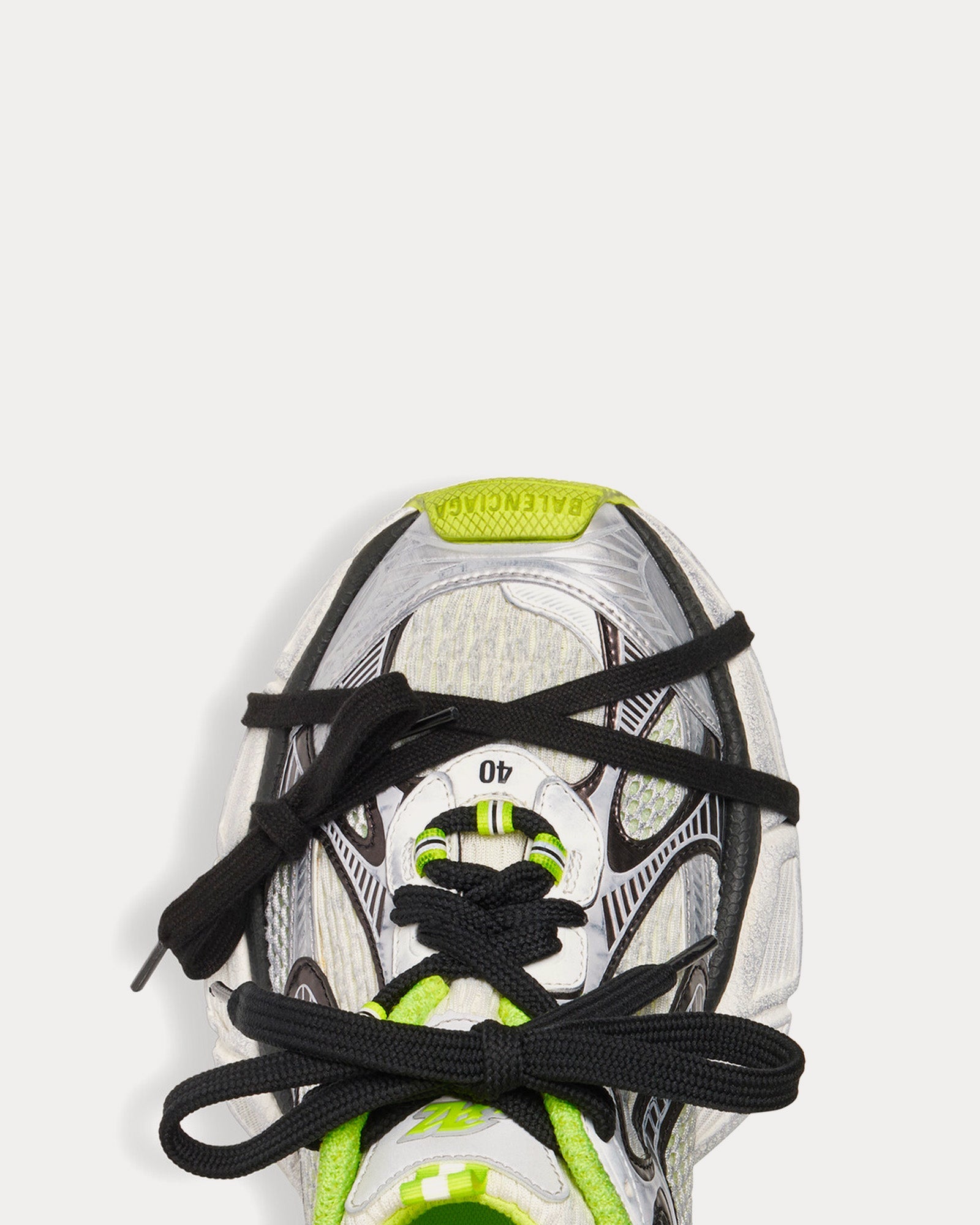 Balenciaga 3XL Mesh & Polyurethane White / Black / Neon Yellow Low Top Sneakers - 6