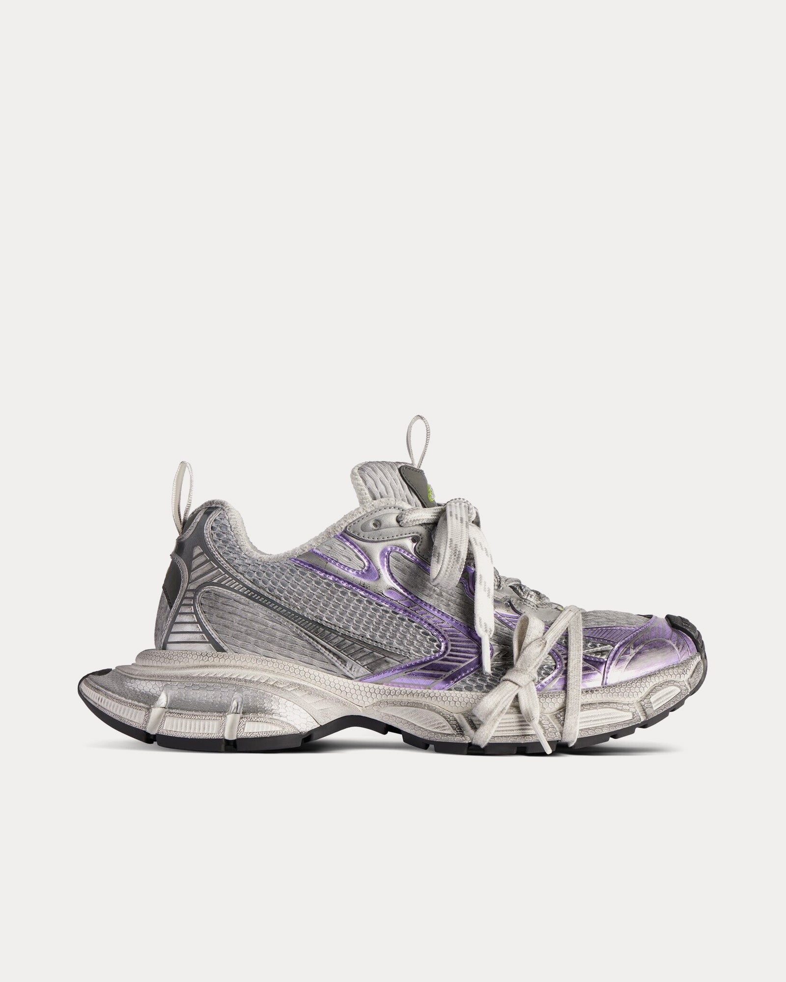 Balenciaga 3XL Mesh & Polyurethane Grey / Purple / White Low Top Sneakers - 1