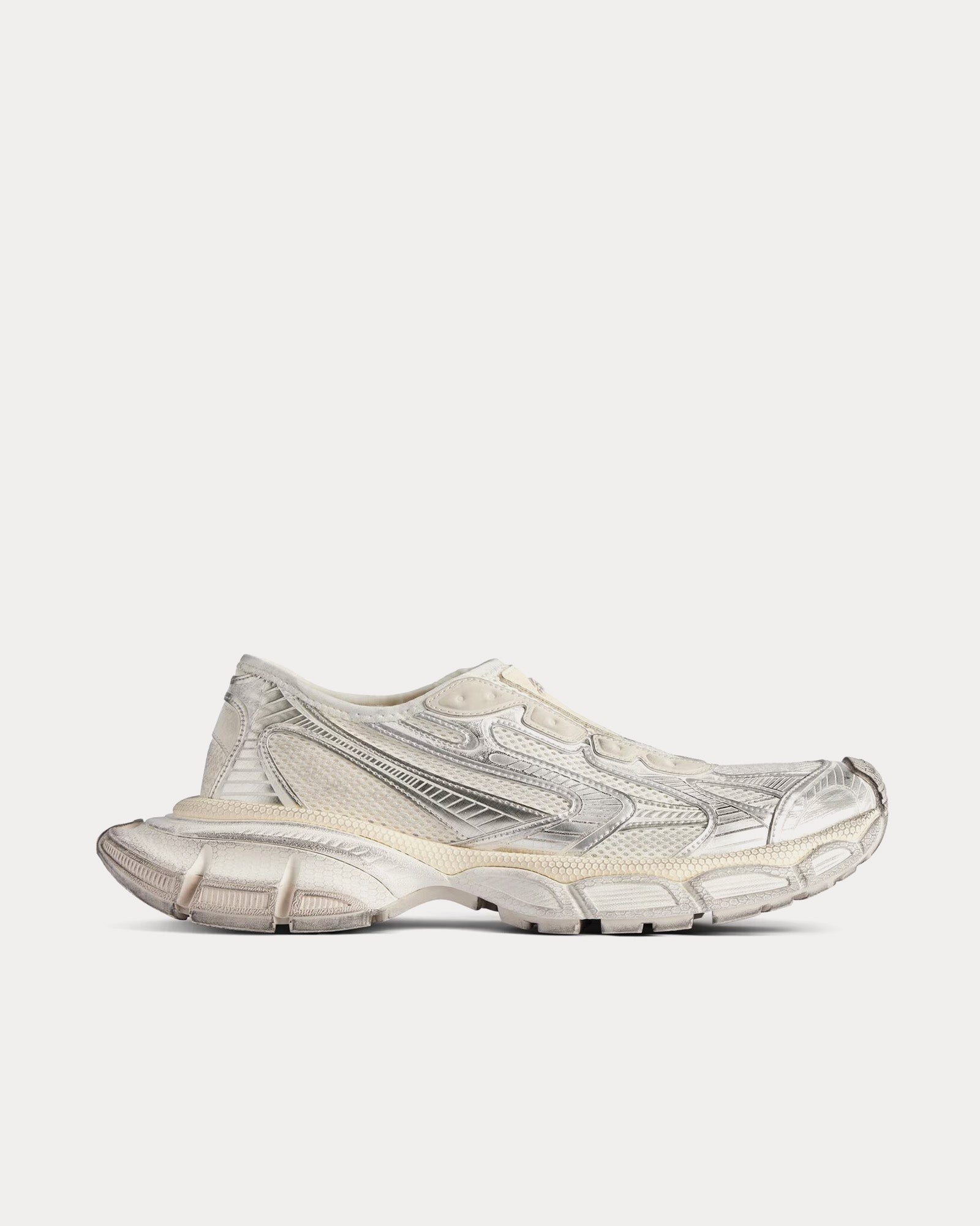 Balenciaga 3XL Polyurethane & Polyester Eggshell Slip On Sneakers - 1