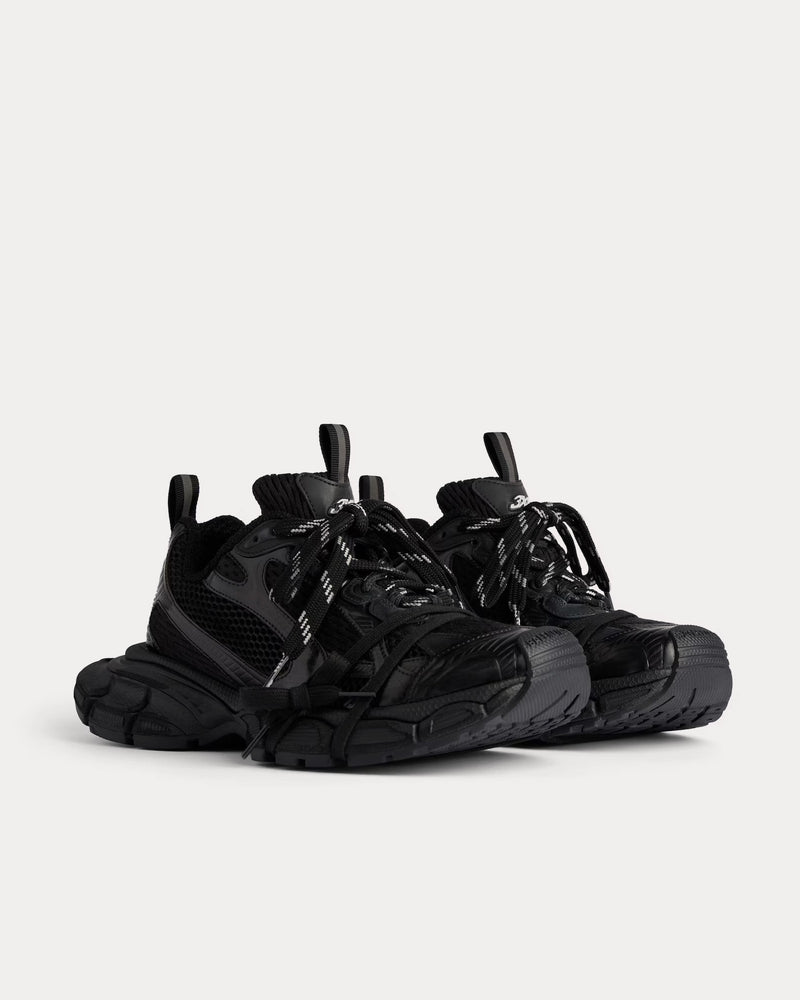 Balenciaga 3XL Mesh & Polyurethane Black Low Top Sneakers - 3