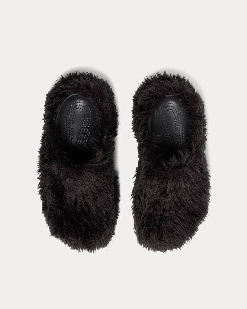 Balenciaga x Crocs Fake Fur Black Mules - 2