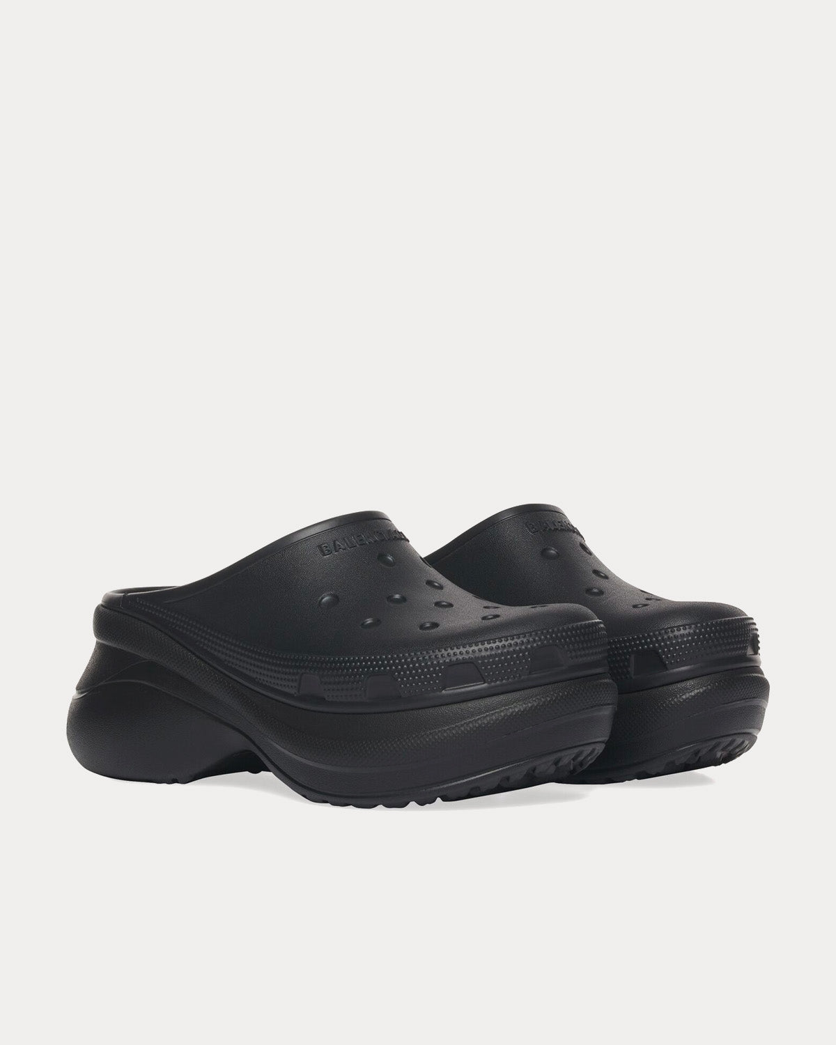 Balenciaga x Crocs Rubber Mule Black Slip Ons - 2