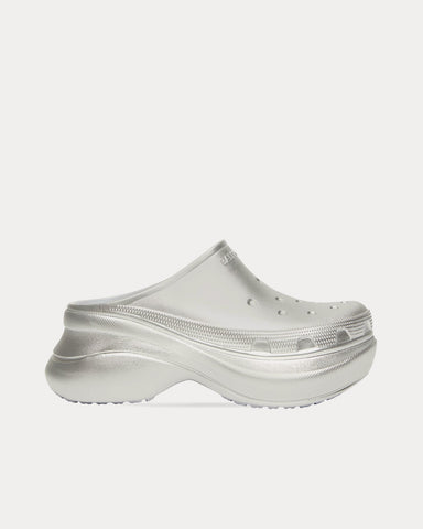 Balenciaga x Crocs Rubber Mule Silver Slip Ons