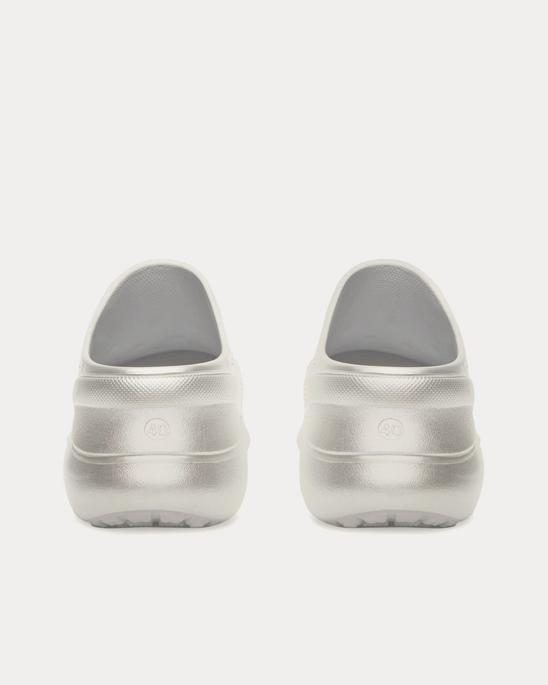 Balenciaga x Crocs Rubber Mule Silver Slip Ons - 4