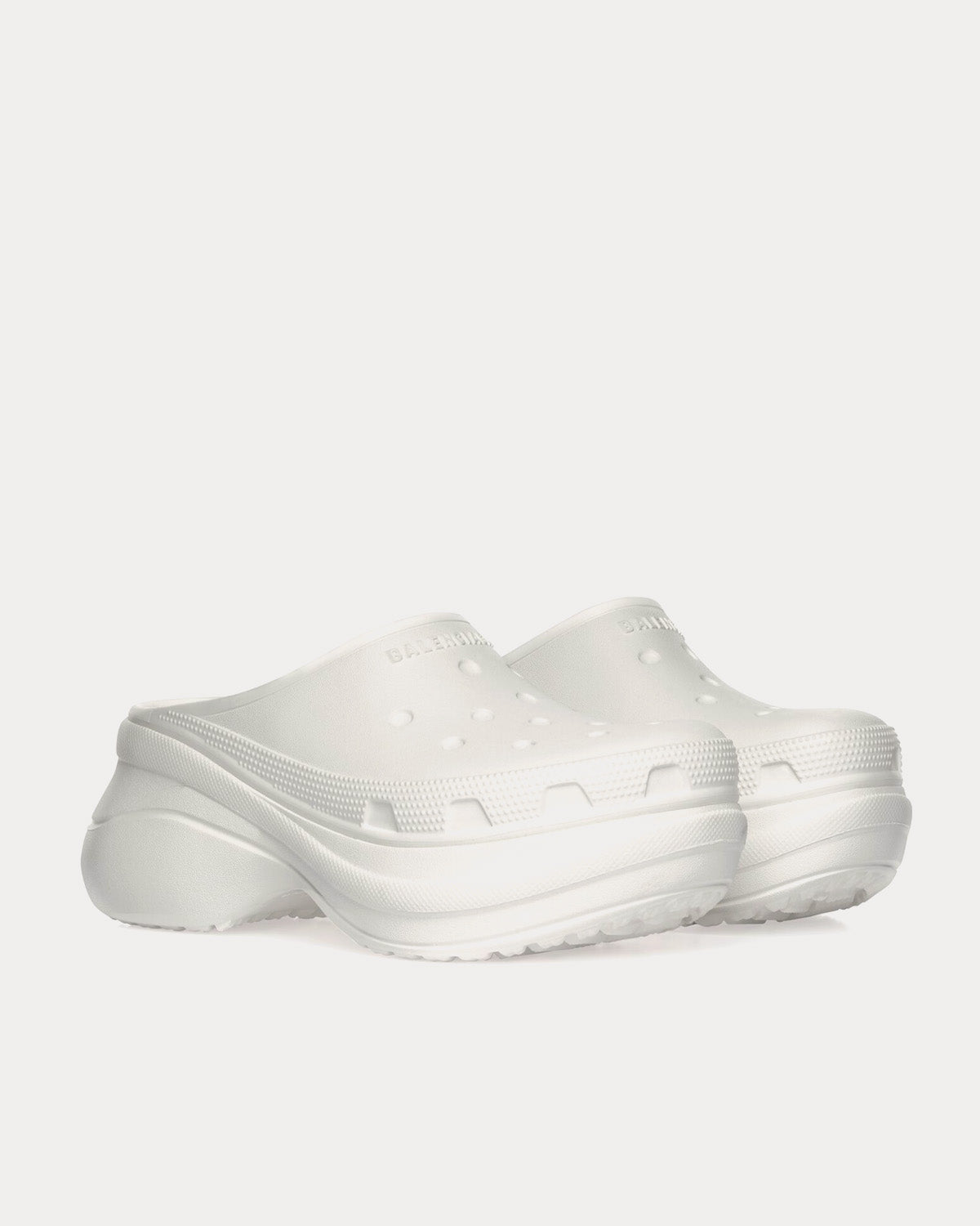 Balenciaga x Crocs Rubber Mule White Slip Ons - 2